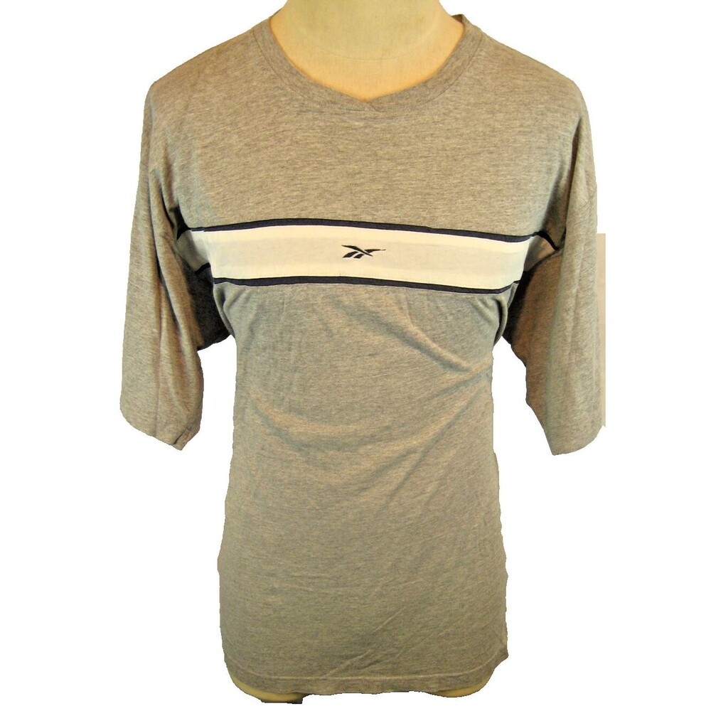 Mens Reebok Gray Heather Cotton Blend Crew Neck T-Shirt Casual Shirt sz XL